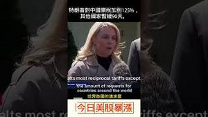 特朗普对中国关税加到125%，其他国家暂缓90天。美股大涨。
